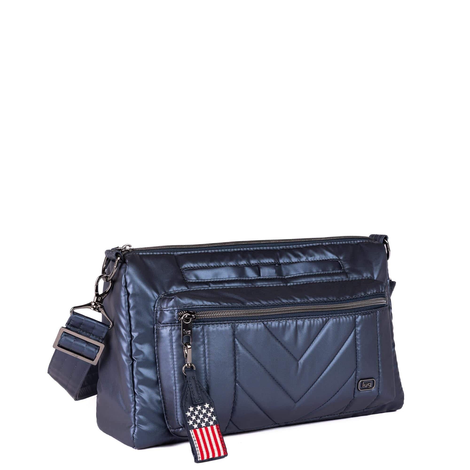 Stretch LE Crossbody Bag - Patriotic - METALLIC INDIGO - 24320_StretchLE_MetallicIndigo_Angle_02
